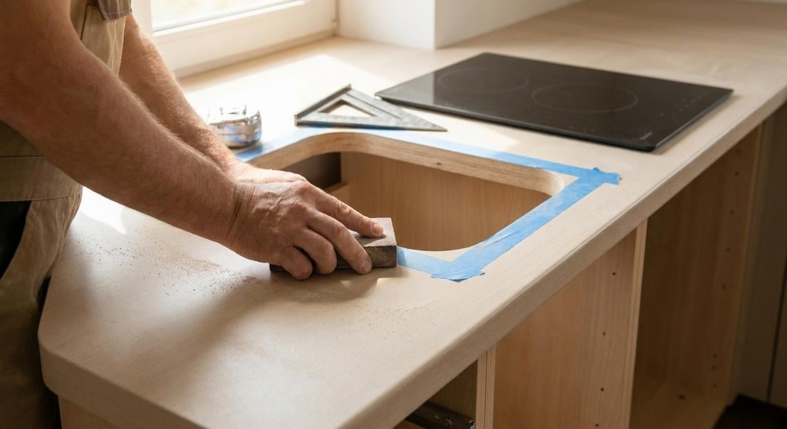 ajuster decoupe plan travail plaque induction