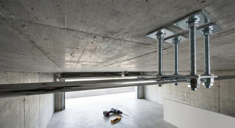fixer barre traction sac frappe plafond garage