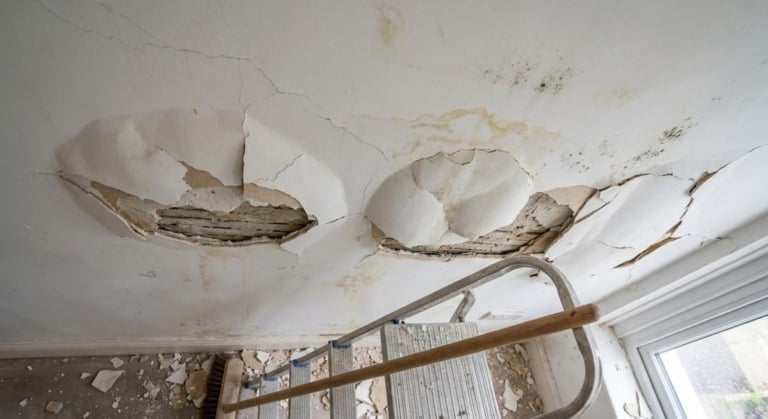 platre decolle plafond reparer refaire